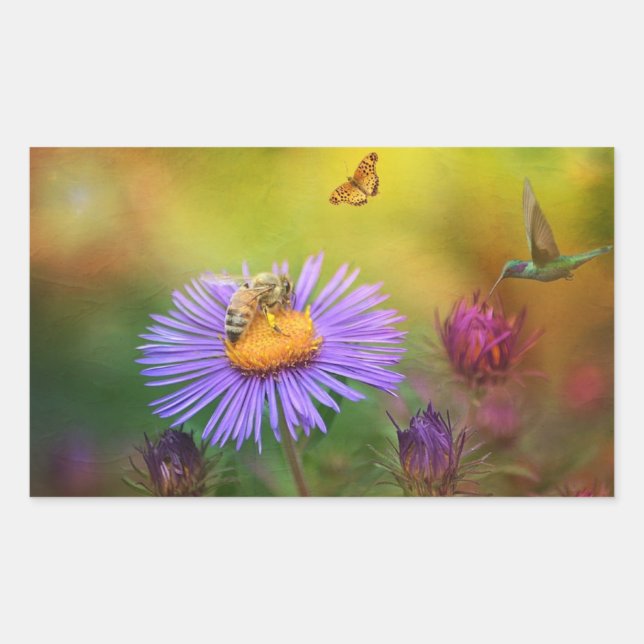 Dreamy Garden Rectangular Sticker (Front)