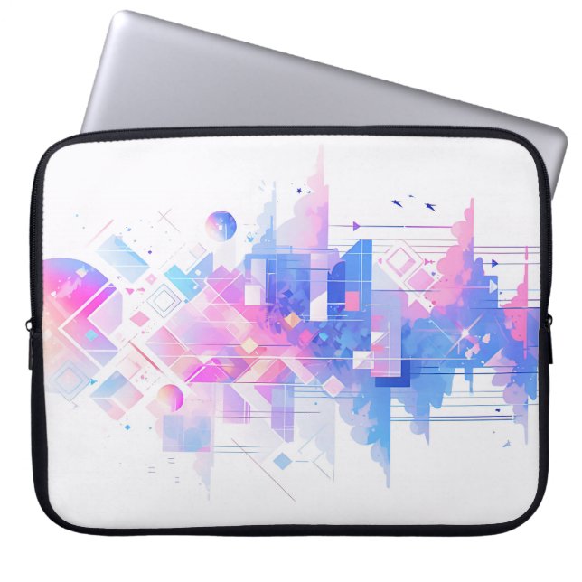Dreamy Geometric Skyscape Laptop Sleeve (Front)