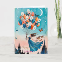 Dreamy Girl Flying with Butterflies Personalised B