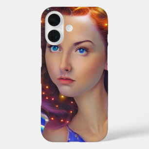 Dreamy Girl with Rainbow Lights iPhone 16 Case