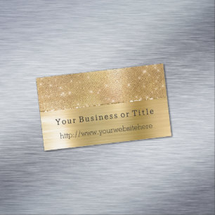 Dreamy Glitzy Gold Sparkle Magnetic Business Card