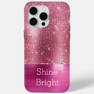 Dreamy Glitzy Pink Silver Sparkle  iPhone 15 Pro Max Case