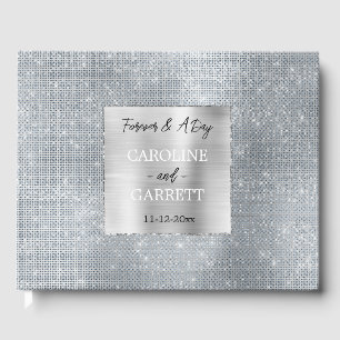Dreamy Glitzy Silver Glam Sparkle Wedding Guest Book