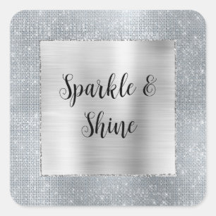 Dreamy Glitzy Silver Sparkle  Square Sticker