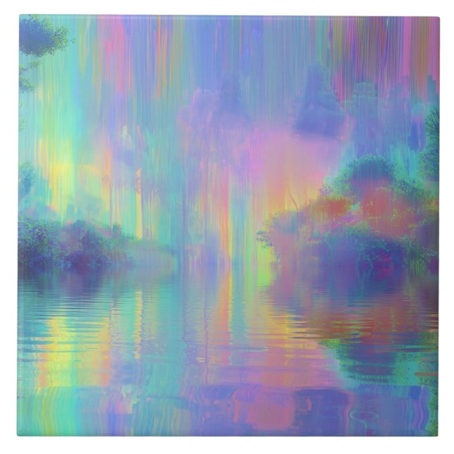 Dreamy glowing light ceramic tile (Front)