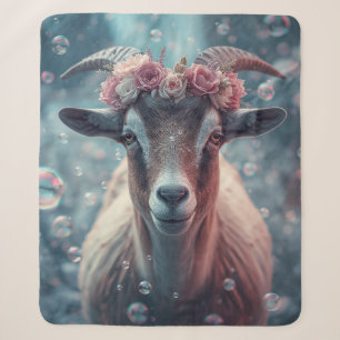 Dreamy Goat Art Sherpa Blanket