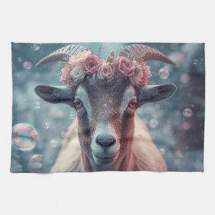 Dreamy Goat Art Tea Towel
