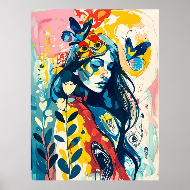 Dreamy Goddess with Nature’s Vibrance Essence Poster (Front)