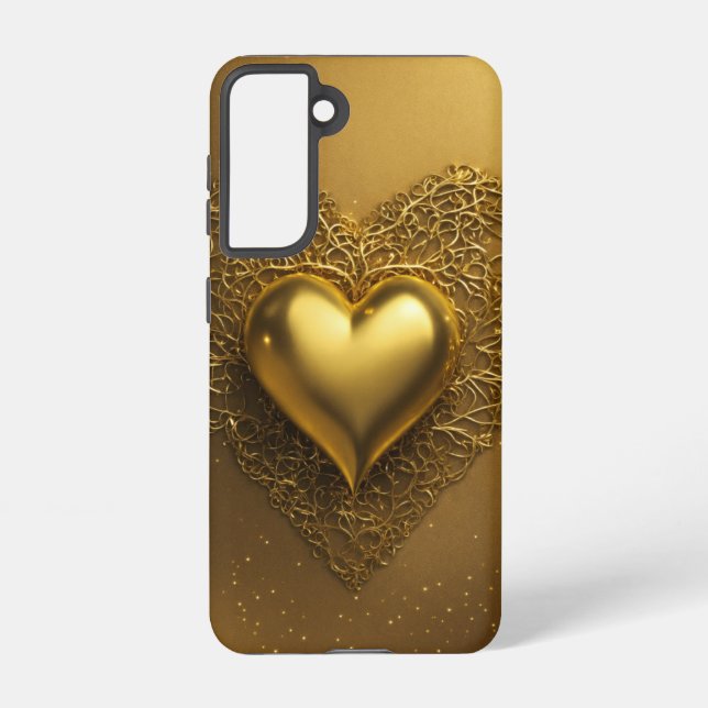 Dreamy Golden Heart Samsung Mobile Case (Back)