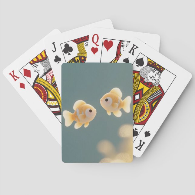 Dreamy Goldfish Duo Playing Cards (Back)