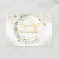 Dreamy Greenery Gold Moon & Stars Diaper Raffle
