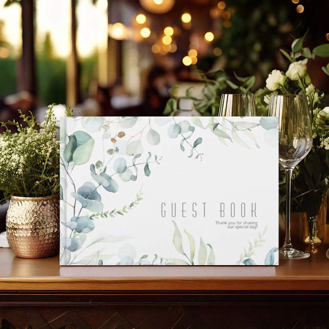 Dreamy Greenery Wedding  Blue Green ID817 Guest Book (Creator Uploaded)
