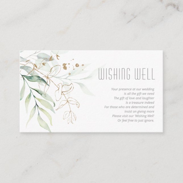 Dreamy Greenery Wishing Well V2 Green/Blue ID817 Enclosure Card (Front)