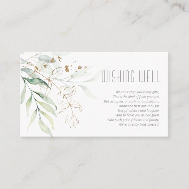 Dreamy Greenery Wishing Well V3 Green/Blue ID817 Enclosure Card (Front)