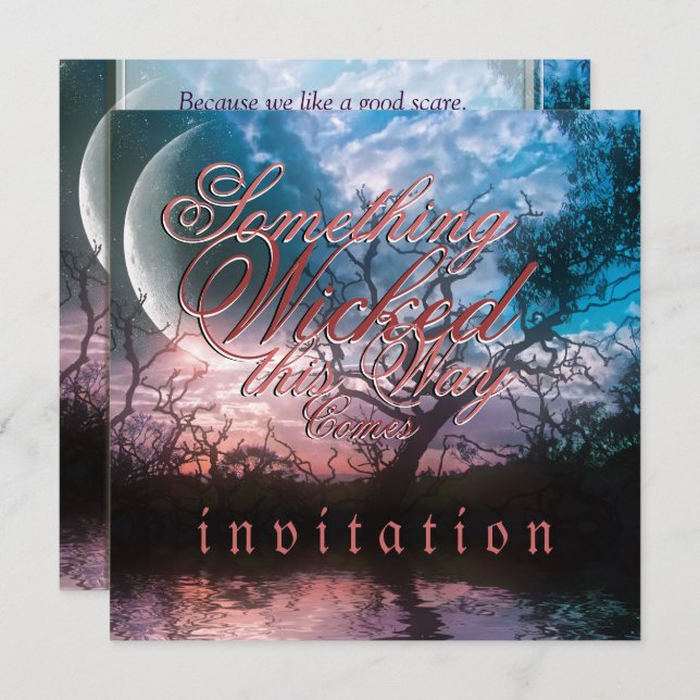 Dreamy Halloween Gothic Wedding Invitation (Front/Back)