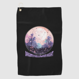 Dreamy Halloween Night – Pastel Purple Moon Golf Towel