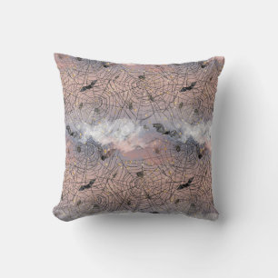 Dreamy Halloween Webscape Pink & Purple Gothic Cushion