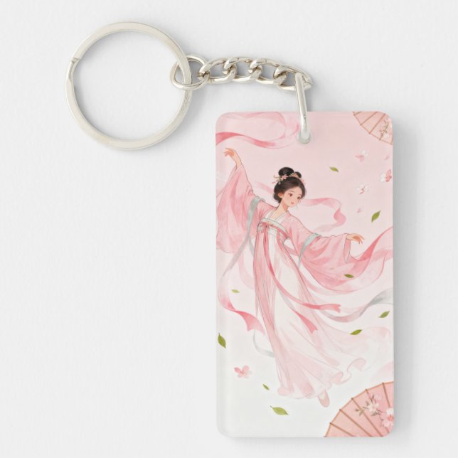 Dreamy Hanfu Girl Keychain (Front)