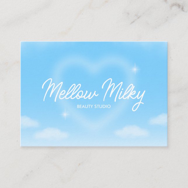 Dreamy Heart Cloud Sky Business Card (Front)