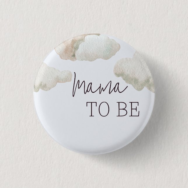 Dreamy Heaven Sent Blue Boy Baby Shower 3 Cm Round Badge (Front)