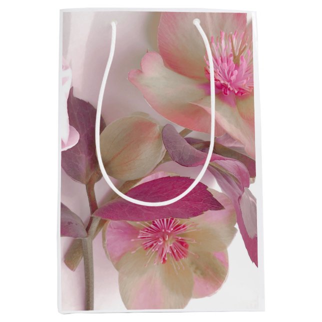 Dreamy Hellebores Paper Placemat Medium Gift Bag (Front)