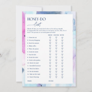 Dreamy Honey-Do List Bridal Shower Party Game Card