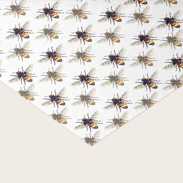 Dreamy Honeybee Pattern in pale and medium golds Tissue Paper (Creator Uploaded)