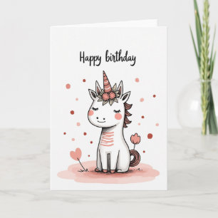 Dreamy Horned Birthday Card
