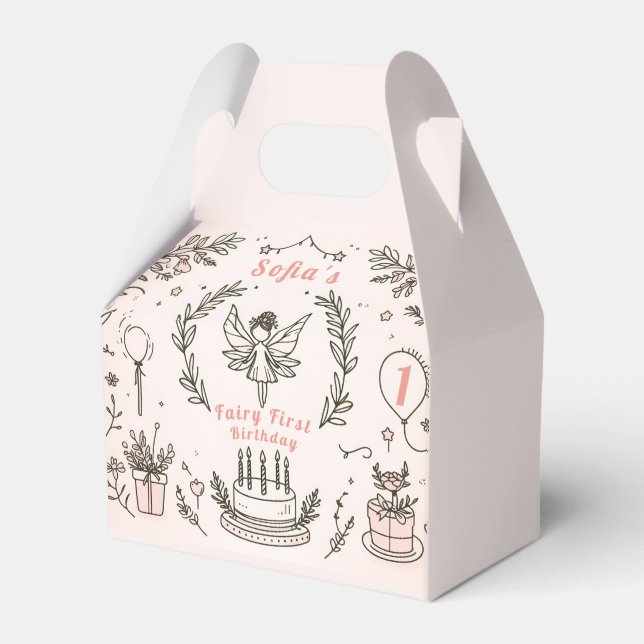 Dreamy Hues and Fairy Wishes: First Birthday Favour Box (Front Side)