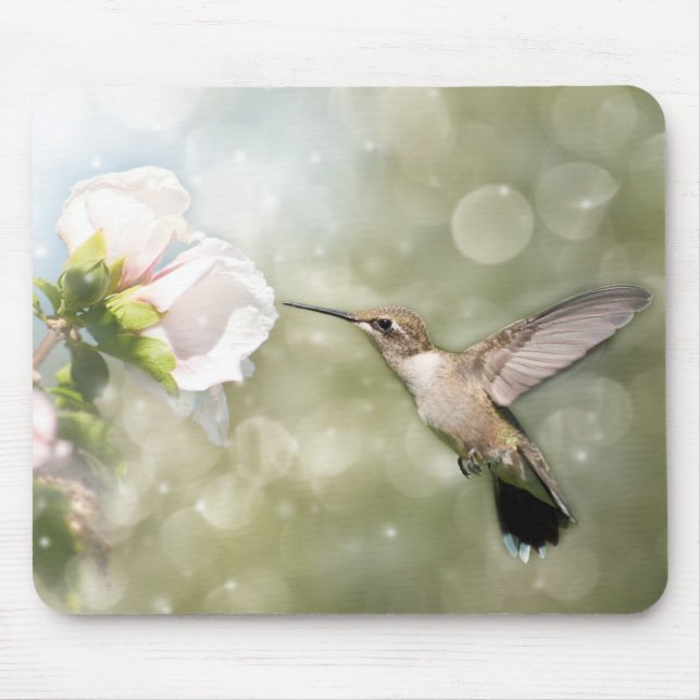 Dreamy Hummingbird in flight Mouse Pad (Front)