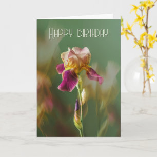 Dreamy Iris Floral photo art Card