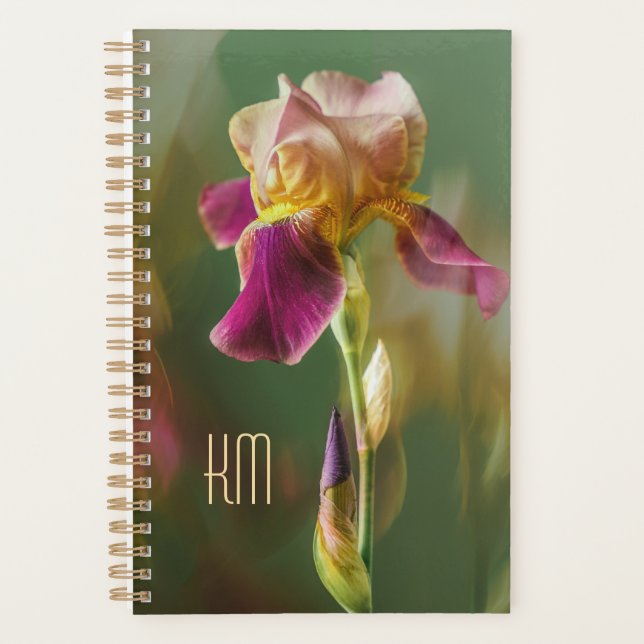 Dreamy Iris Floral photo art with monogram (Small) Planner (Front)