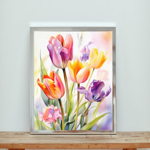 Dreamy Landscape with Blooming Flowers Photo Print