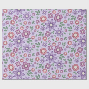 dreamy lavender pastel floral pattern wrapping paper