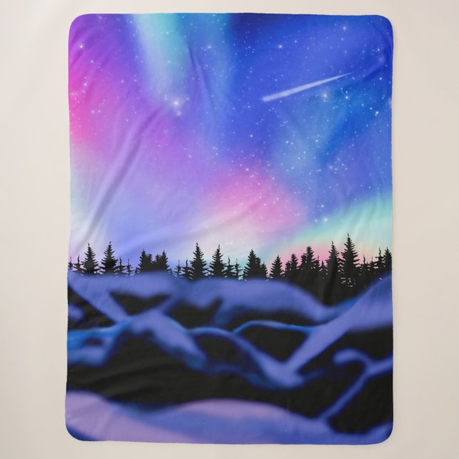 Dreamy Lights Sherpa Blanket (Front)
