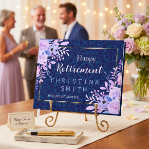 Dreamy Lilac Pastel Watercolor Retirement Party Guest Book