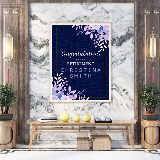 Dreamy Lilac Pastel Watercolor Retirement Party Poster (Dreamy Lilac Pastel Watercolor Retirement Party Poster)