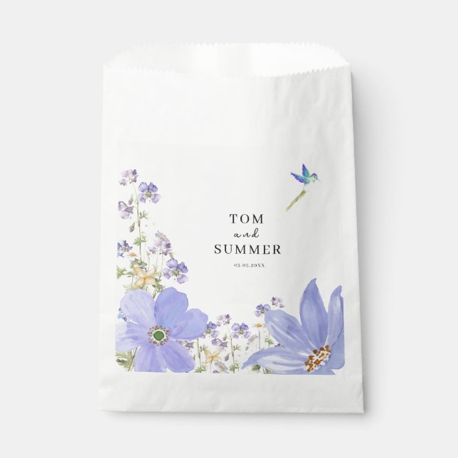 Dreamy Lilac Wedding Favour Bag (Front)