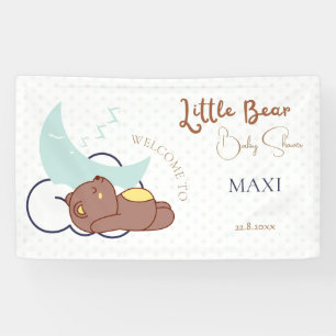 Dreamy Little Bear Cloud Baby Shower Welcome Banner