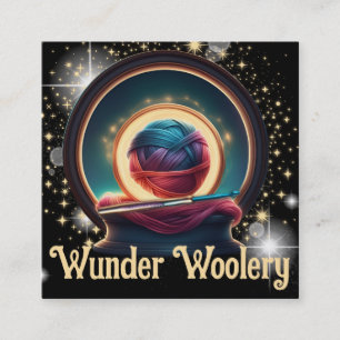 Dreamy magic fantasy yarn crochet hook craft show square business card