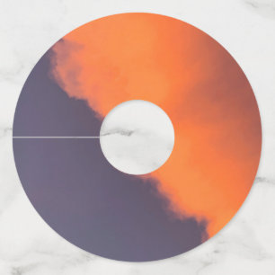 Dreamy, magical clouds  in dreamy, magical colours wine glass tag