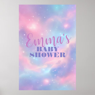 Dreamy Magical Pastel Pink Blue Cosmic Sky Poster