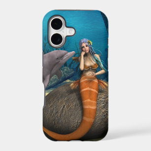 Dreamy Mermaid Dolphin Underwater Fantasy Art