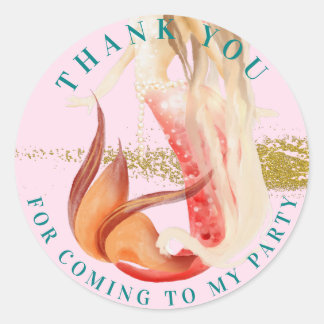 Dreamy Mermaid Thank you Classic Round Sticker
