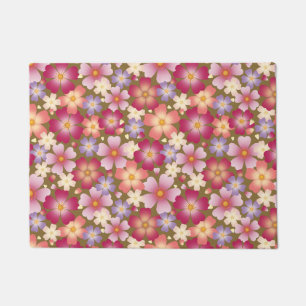 Dreamy Mixed Blossoms (Olive) Floral Doormat