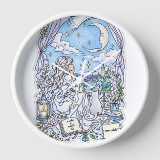 Dreamy Moon Child™ White Wall Clock | Wish