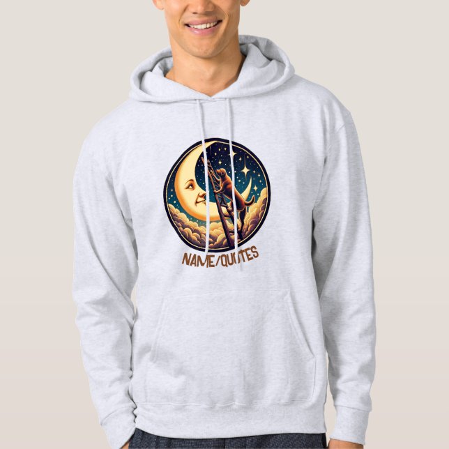 Dreamy Moon & Dog Climbing Ladder Hoodie (Front)
