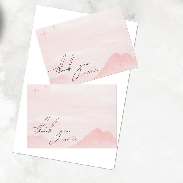 Dreamy Mountain Watercolor Blank Thank You Card (Creator Uploaded)