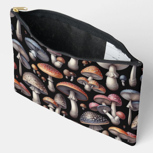 Dreamy Mushrooms Accessory Pouch (Open)