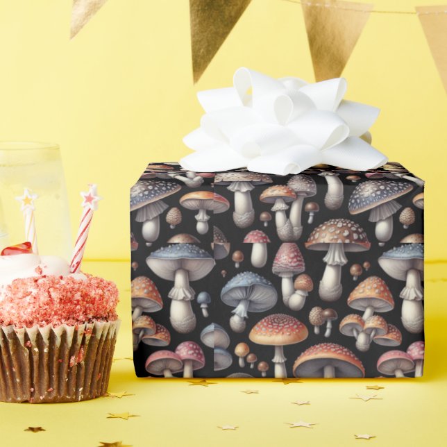 Dreamy Mushrooms Wrapping Paper (Birthday Party)